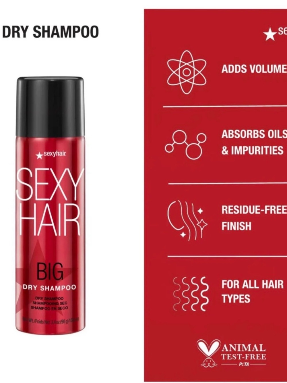 Big sexy hairDry Shampoo bundle of three Volumizing absorbs oil